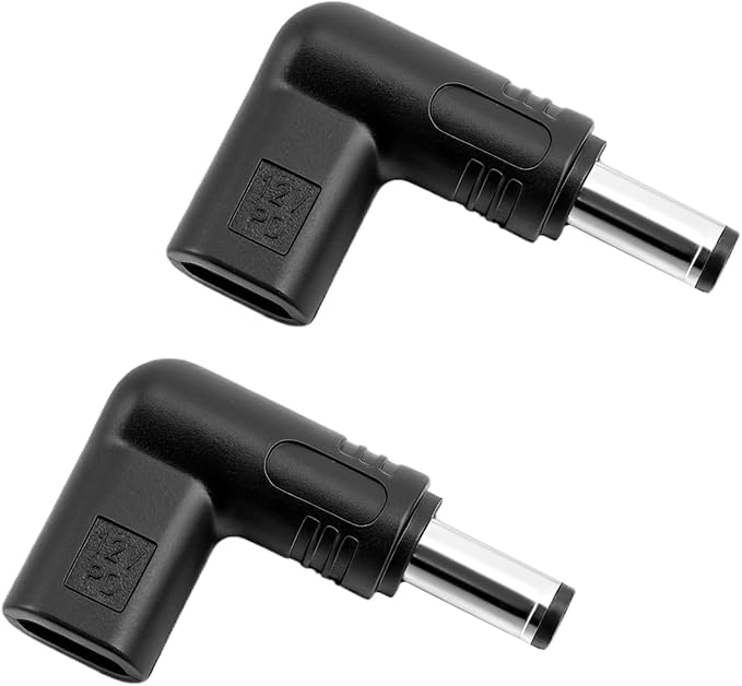 2 PCS USB Type C to 12V DC 5.5 mm x 2.1 mm Power Adapter, 90 Degree Angled Female USB C to Male DC Male Connector Plug Computer Cable Adapters for Router, Speaker, LED Light, Camera Charger Converter