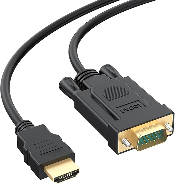HDMI to VGA Cable 6 Feet 2-Pack, Computer HDMI to VGA Monitor Cord Male to Male for Computer, Switch, Player Game, and Other Devices