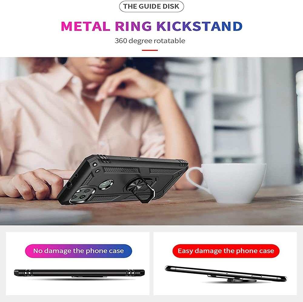 for Xiaomi Poco F3 Case/Redmi K40 Case/K40 Pro Case with Glass Screen Protector [2 Pack], Heavy Duty Dual Layer Armor