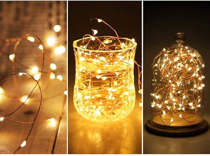Twinkle Star 200 LED 66 FT Copper Fairy String Lights 8 Modes LED, USB Powered with Remote Control for Christmas Tree Wedding Party Home Decoration, Warm White