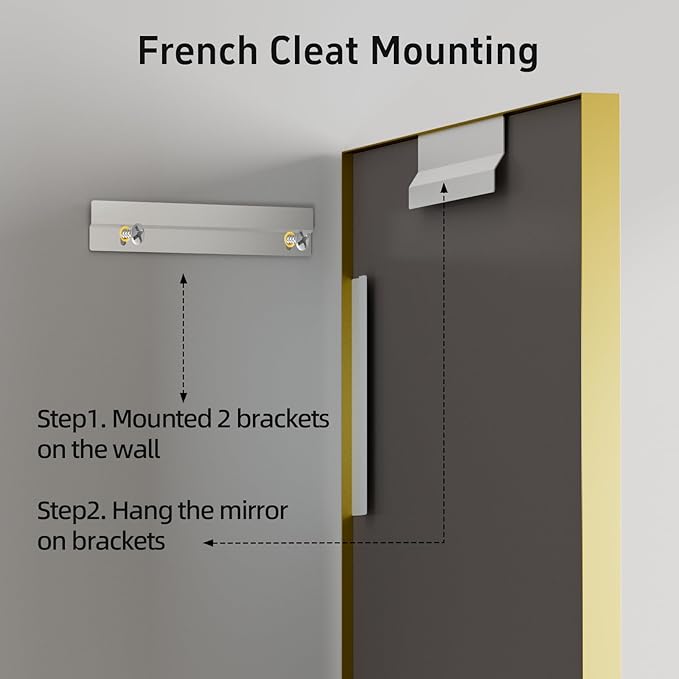 48x30 Inch Gold Bathroom Mirrors for Over Sink, Rectangle Vanity Mirror, Metal Framed Mirrors for Wall, Tempered Glass, Anti-Rust,Wall Mounted Horizontal/Vertical