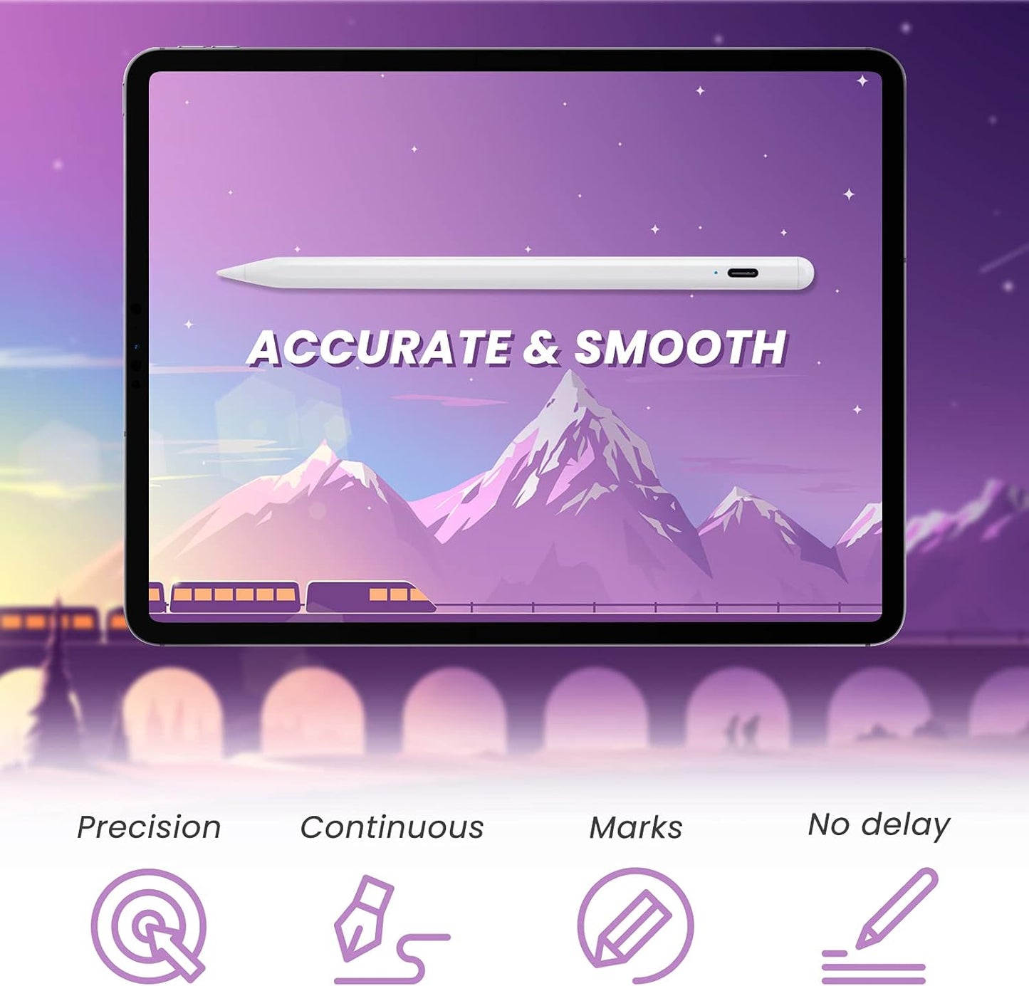 iPad Pencil 10th Generation for Apple iPad, Fast Charging Stylus Pen with Palm Rejection and Tilt Sensitivity