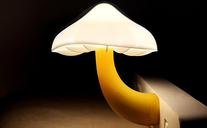 iBetterLife Sensor LED Mushroom Night Light Plug-in Wall Dream Bed Room Nightlight for Adults Kids Cute Mushroom Lamp Cottagecore Decor for Bedroom, Bathroom, Stairs, Hallway Corridor, Warm White
