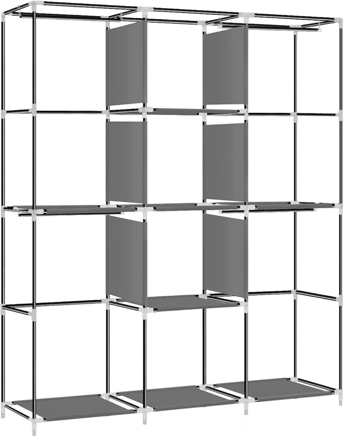 YOUUD Portable Clothes Storage Closet Organizer - Gray