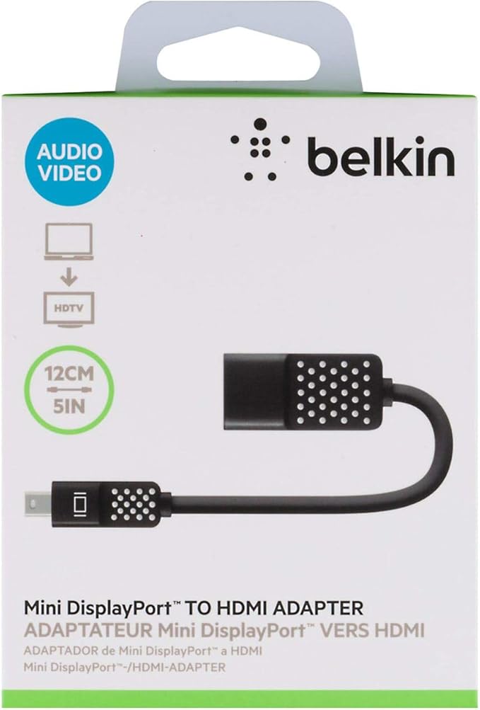 Belkin F2CD079BT Mini Displayport to Hdmi Adapter, 2 in, Black