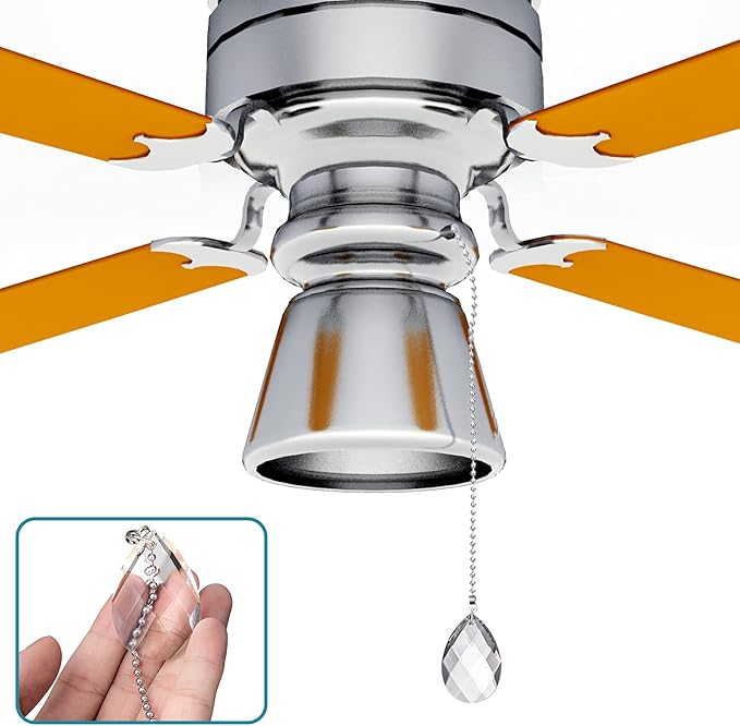 2PCS Ceiling Fan Pull Chains, Premium Fan Pull Chain with 20-inches Extension Chains