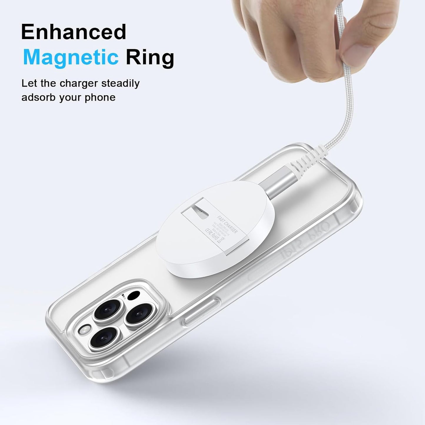 Magnetic Charger for Android Samsung, Fast Charging for Galaxy S24 Ultra, Magsafe Charger Kickstand for iPhone