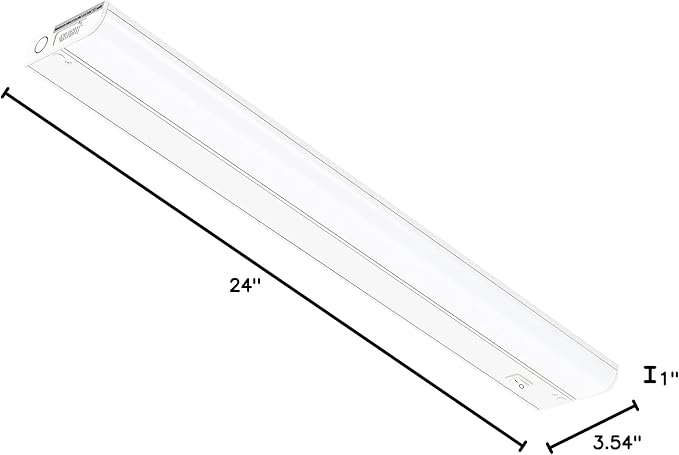 GETINLIGHT 24-inch Hardwired Only LED Under Cabinet Lighting, Daylight White(5000k), Dimmable, Matte White Finished, ETL Listed, IN-0201-13-WH-50