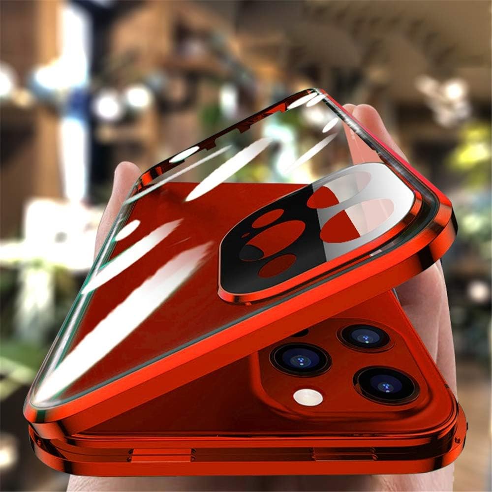iPhone 12 Pro Max Case with Safety Lock & Strong Magnetic Adsorption, Camera Lens Protector, 360 Full Body Protection
