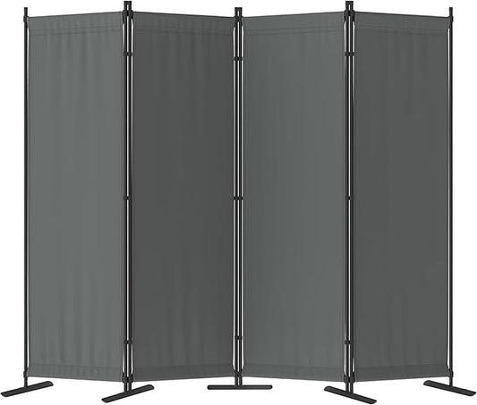 Morngardo Room Divider, Folding Privacy Screens, 4 Panel Room Partitions, 88" Foldable Wall Dividers, Portable Separating for Home Office Bedroom Dorm Decor (Grey)