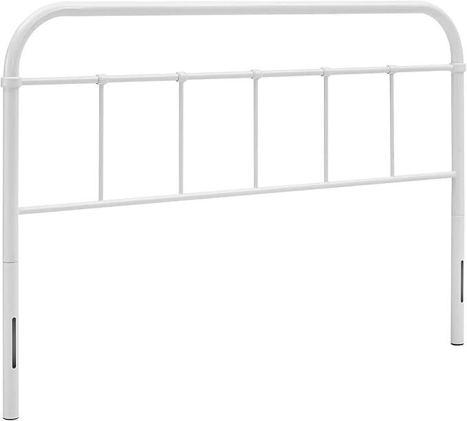 Modway Serena Rustic Farmhouse Style Steel Metal King Headboard Size in White,