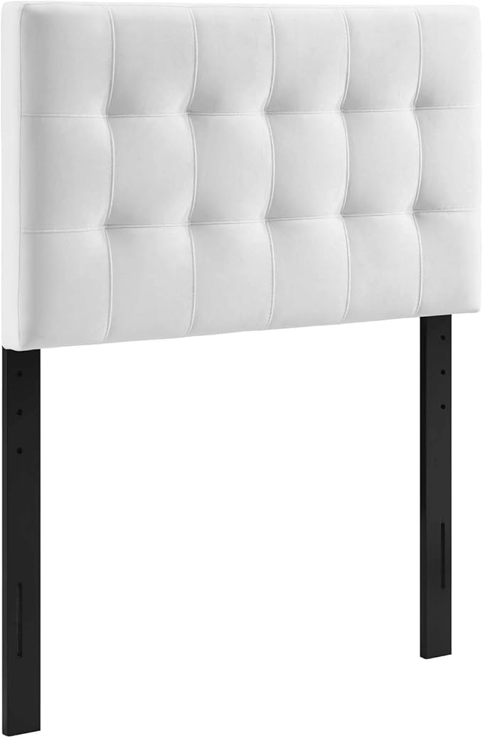 Modway Lily Biscuit Tufted Twin Performance Velvet Headboard, White