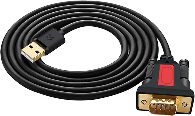 USB to RS232 DB9 Serial (9-Pin) Adapter Cable 15ft Compatible with MAC OS, Windows, Android, Linux (USB 15FT)
