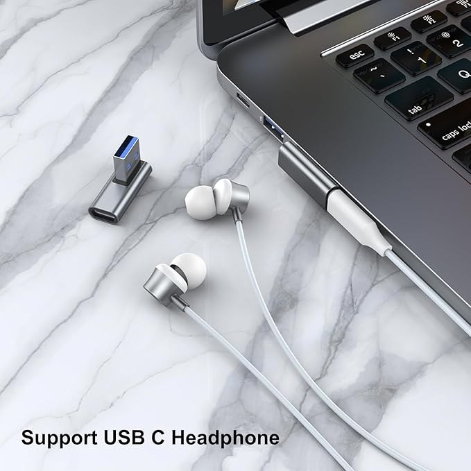 AreMe 90 Degree USB to USB C Adapter 4 Pack, Up and Down Angle, Left and Right Angle Type C Female to A Male Converter Extender for PC, Laptop, USB A Charger, Power Bank and More (Grey)