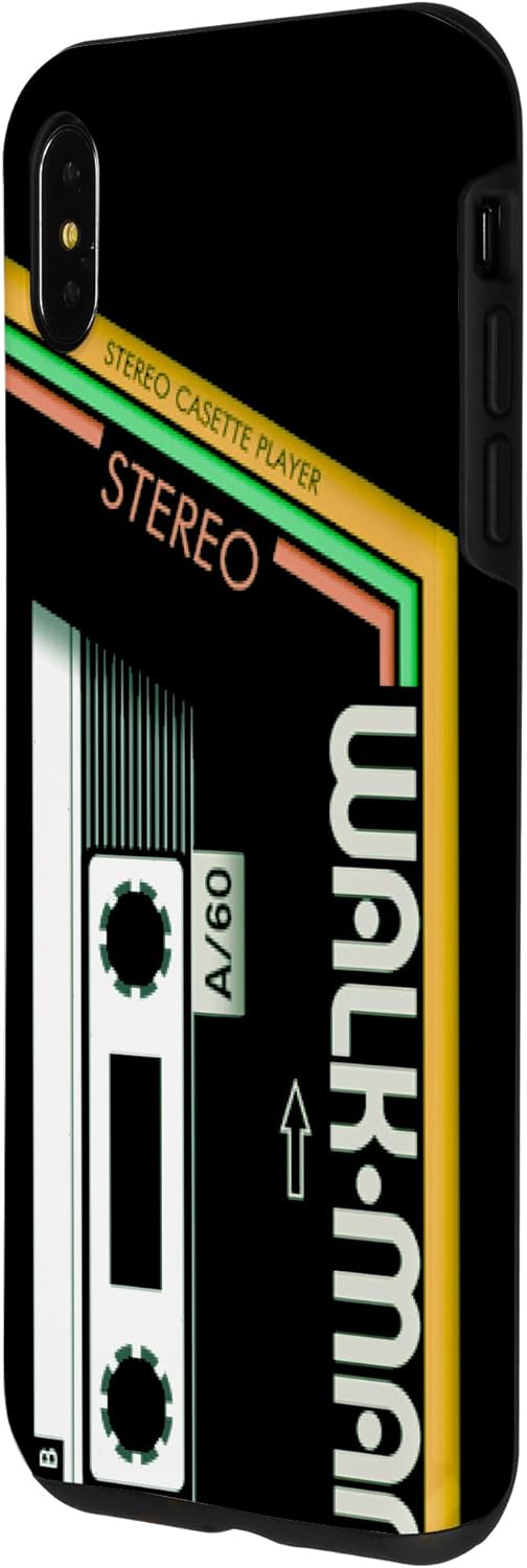 iPhone XS Max Vintage Walkman Retro Music Cassette Case, 80s 90s Style