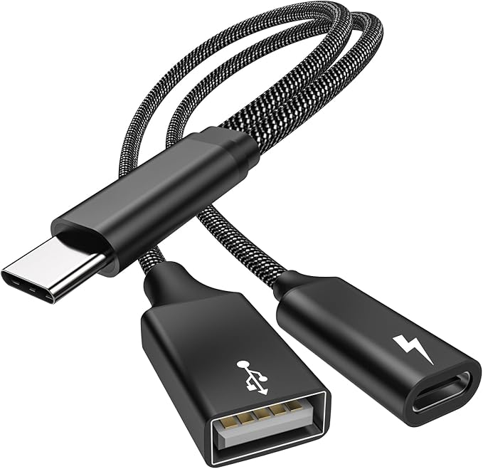MOGOOD USB C OTG Splitter with 60W PD Fast Charging, USB-C to USB-A + USB-C Adapter – Charge & Transfer Data, Works with Steam Deck, Chromecast, ONN 4K Plus, Galaxy, Pixel, Switch, PiKVM, Octo4a