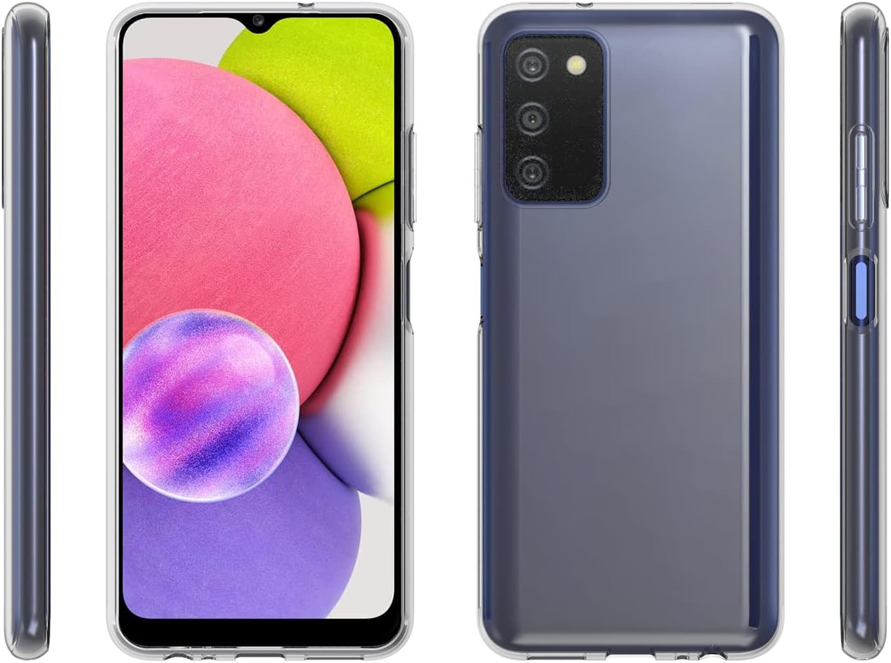Galaxy A03S Clear Case, Slim Thin TPU Soft Silicone Flexible Shockproof Protective Cover