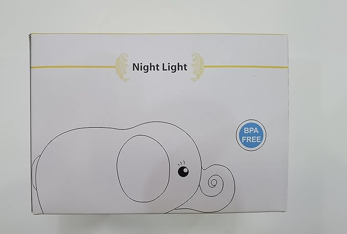 Night Light Kids with Cute Elephant Design Children's Room LED Bedside Lamp with Changeable RGB Colors Rechargeable Night Light Compatible with Touch-Control & Remote Control - Elephant