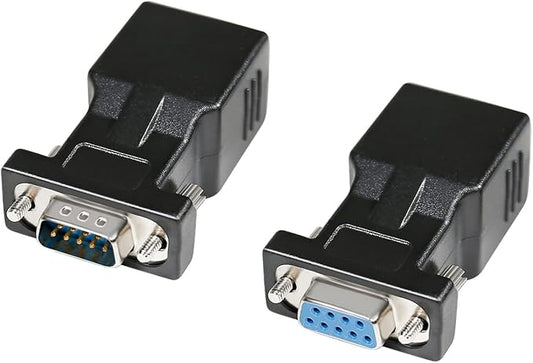 DTECH RS232 DB9 to RJ45 Serial Adapter DB-9 Female/Male to RJ-45 Female Ethernet Converter (2 Pack)