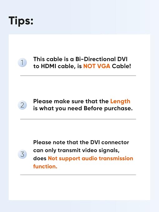 CableCreation HDMI to DVI Cable, 2-Way Male to Female Adapter, 1080P Converter, 3D, Compatible with HDTV, PS3, PS4, DVD, Nintendo Switch, 15cm