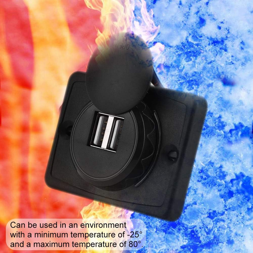 Marine 12v USB Car USB 3.1A Dual Black ABS Socket Outlet with LED Waterproof Car Accessories