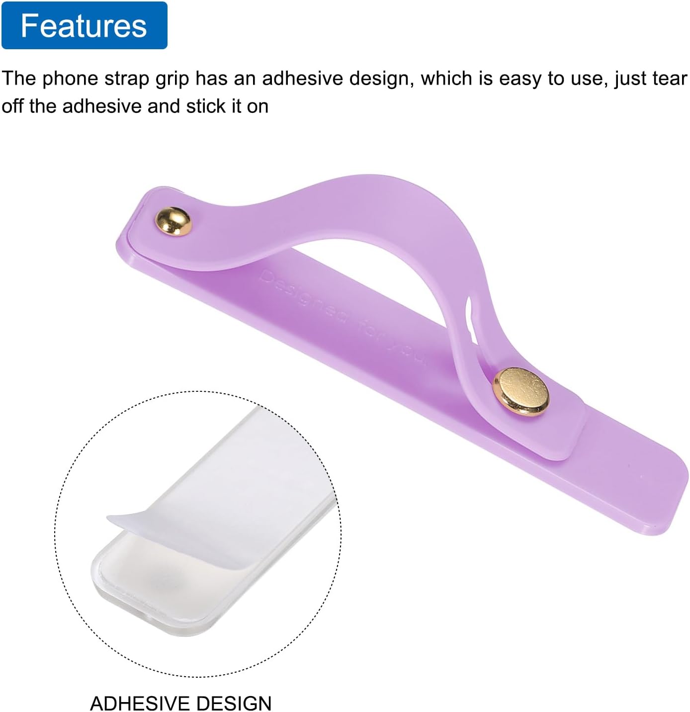 MECCANIXITY 6Pcs Phone Loop Finger Holder, Silicone Grip Stand for Most Smartphones, White, Green, Blue, Purple