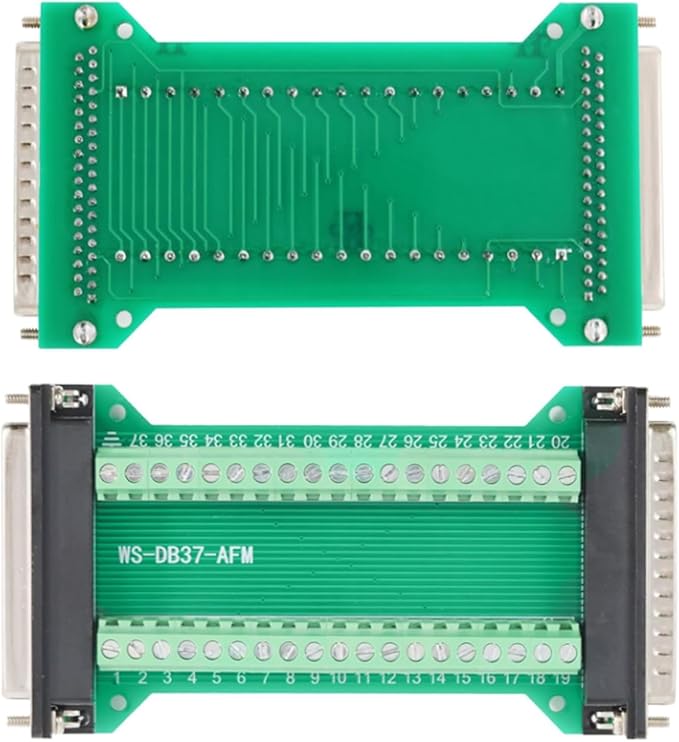 2PCS DB37 Male to Female Terminal Breakout Board, RS232 D-SUB Serial to 37 Pin in One Breakout Board Solderless Port Terminal Block Gender Changer