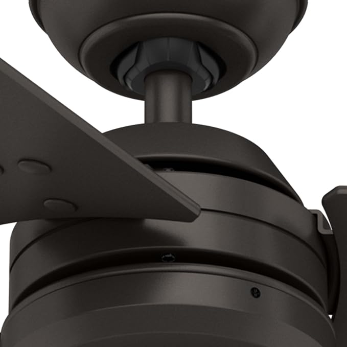 Hunter 52 inch Outdoor or Indoor Ceiling Fan No Light - Bronze Ceiling Fan without Light, For Patio, Porch, Garage, or Living Room, Standard Mount, 3 Blades, Pull Chain - Cassius 59261, New Bronze