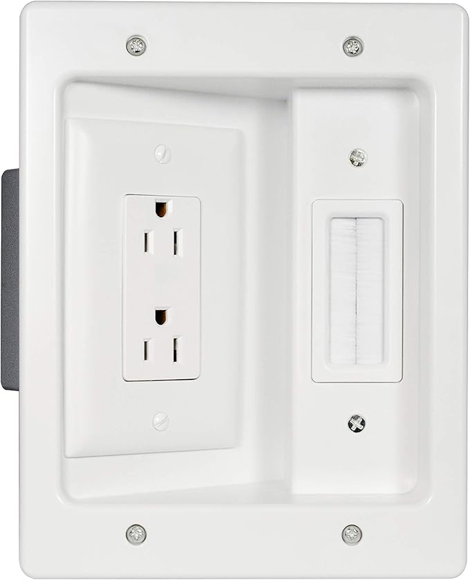 Legrand – OnQ in-Wall Cable Management Kit for Power & Low Voltage Cords – Hides TV or Display Cables Retrofit Behind the Wall – UL Listed TV Cord Hider w/DIY Install & Included Hardware – HT2102WHV1