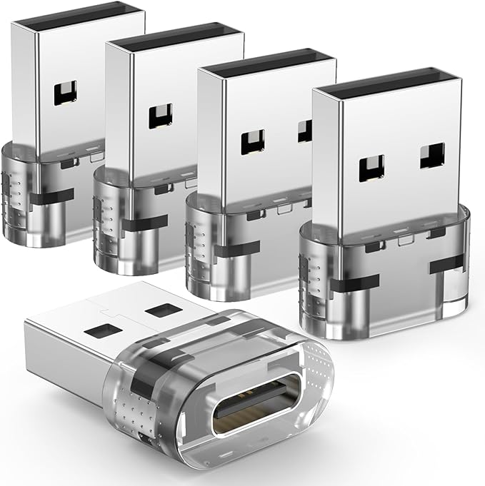 MOSWAG USB to USB-C Adapter, USB-C Female to USB Male Adapter, Compatible with Apple Watch Ultra, Apple Watch, iPhone 17/16/Pro/Max/Plus, iPad, Samsung Galaxy S25/S24, Car, Laptop, Charger, Quest Link