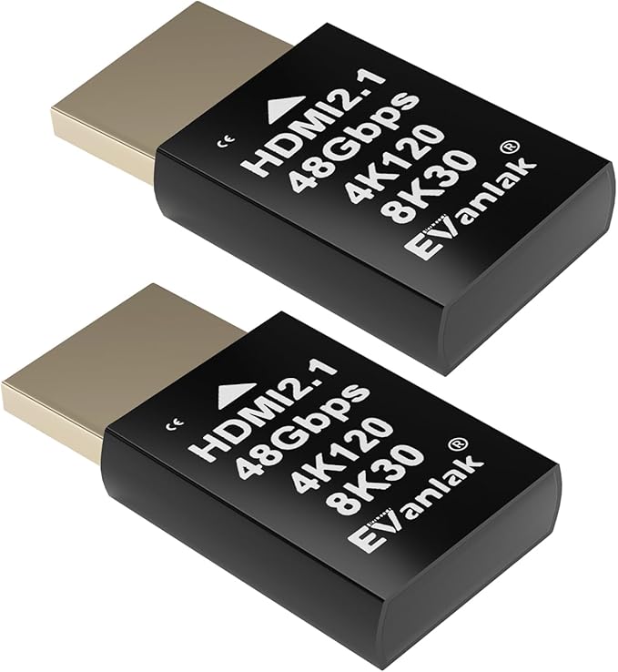 4K 120Hz HDMI 2.1 Dummy Plug edid Headless – High-Resolution Virtual Display Emulator for PC, VR Headsets Cryptocurrency Mining | Supports 8K @30Hz, Headless Ghost Display Adapter-2P