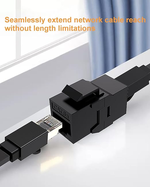 40 Pack CAT6A RJ45 Keystone Couplers, Ethernet Keystone Jack Female to Female RJ45 Couplers UTP for Cat6a/Cat6/Cat5e/Cat5 Network Cable Black