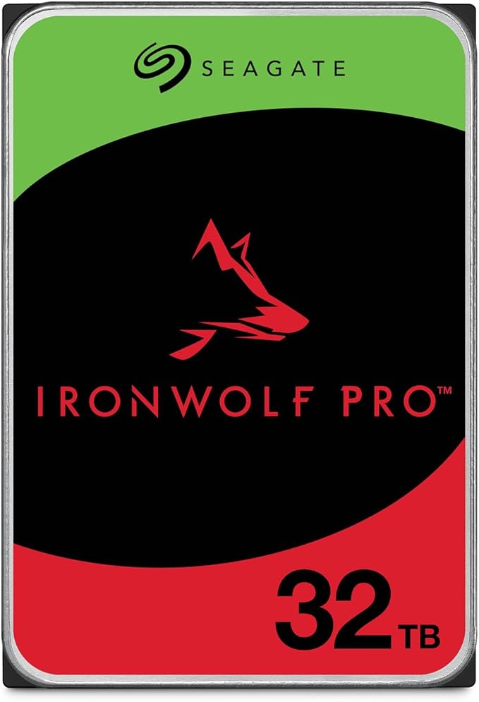 Seagate IronWolf Pro 32TB Enterprise NAS Internal HDD Hard Drive – CMR 3.5 Inch SATA 6Gb/s 7200 RPM 512MB Cache for RAID Network Attached Storage, Rescue Services - (ST32000NT000)