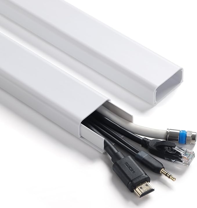 ZhiYo Cord Covers for Wires on Wall 32in(2xL16in), Wire Covers for Cords, X-Large TV Cord Hider Wire Hider for Cords, Cable Hider for Wall Mount TV, Cable Cover Wall Cable Raceway White W1.5in H0.7in