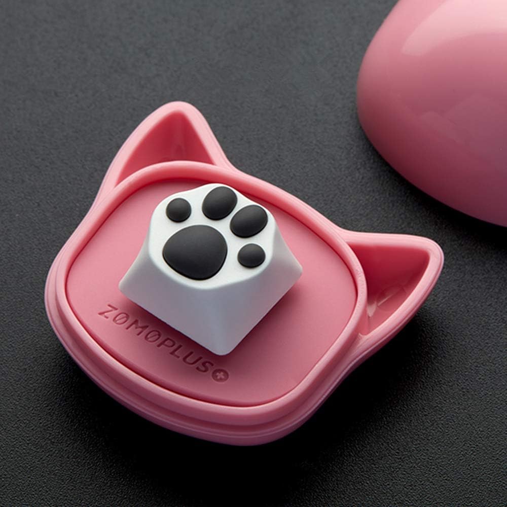 ZOMOPLUS Cute Cat Paw Keycap, Squishy Custom Keycap for Mechanical Keyboard, Suitable for Cherry MX/Gateron (White Grey)