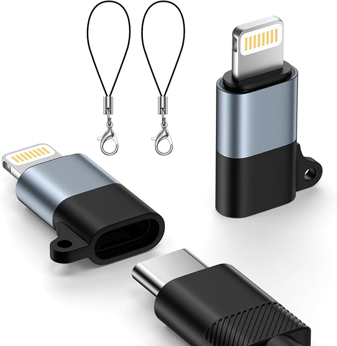 2 Pack [Apple MFi Certified] USB C to Lightning Adapter for iPhone 14/13/12/11/X/XR/XS/SE/8/7/6/5,AirPods, Lightning to USB Type C Adapter Cable Adaptor PD Fast Charging & Data Sync, NOT for Audio/OTG