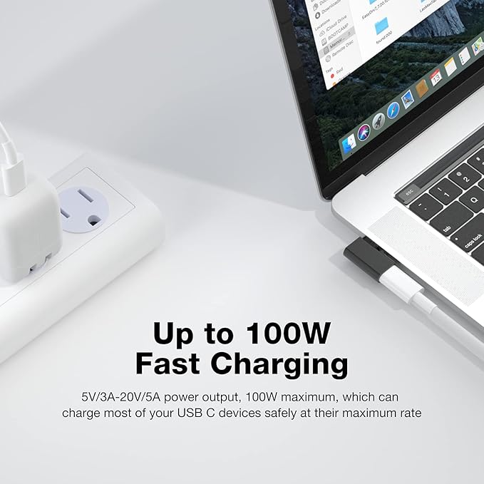 UseBean USB-C 90 Degree Adapter 4Pack, USB C Right Angle Adapter, 100W 20Gbps 4K Video, USBC Male to Female USBC L Shape Extender, for iPhone 16, MacBook, ROG Ally, Steam Deck, Switch, Galaxy S25