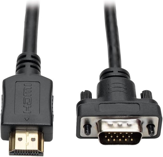 TRIPP LITE HDMI to VGA Active Adapter Converter Cable, Low Profile, Male-to-Male, 1080p @ 60Hz, 6 Feet / 1.8 Meters, 3-Year Warranty (P566-006-VGA)