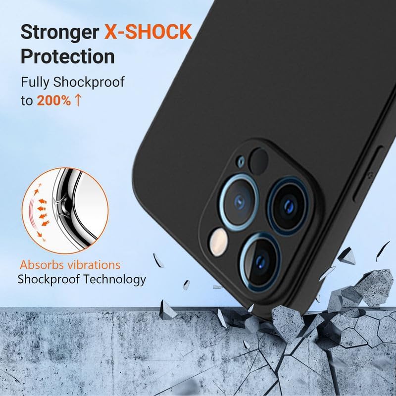 Phone Case for BLU View 4 (6.1") with 1X Tempered Glass Screen Protector, Ultra Thin Shockproof Black Soft Silicone