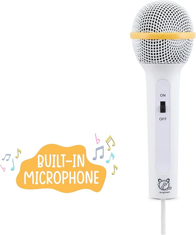 Singimals Kids Karaoke Speaker with Microphone - Unleash Your Child's Inner Superstar, Bluetooth v5.1, 12H Playtime, 5W Speaker, Multicolor LED Lighting, Elliot The Elephant