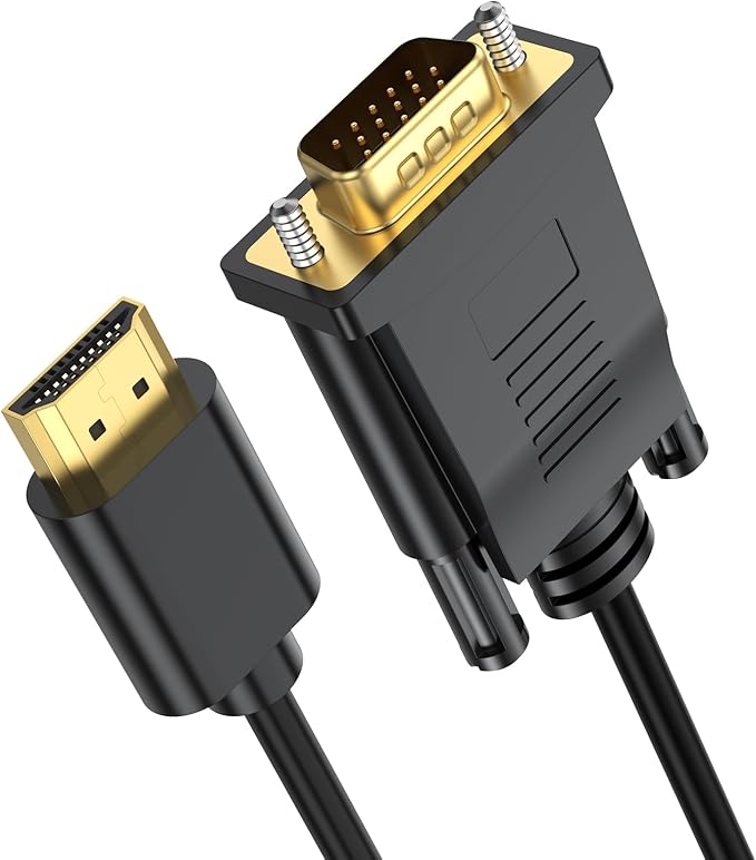 HDMI to VGA Cable 3 Feet 10-Pack, HDMI to VGA (Male to Male) 1080P HD Video Cord Compatible for Computer, Desktop, Laptop, PC, Monitor, Projector, HDTV and More (NOT Bidirectional)