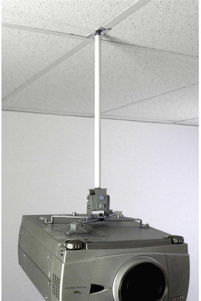 ALZO Suspended Drop Ceiling Video Projector Mount with Scissor Clamp for T-Bar Attachment