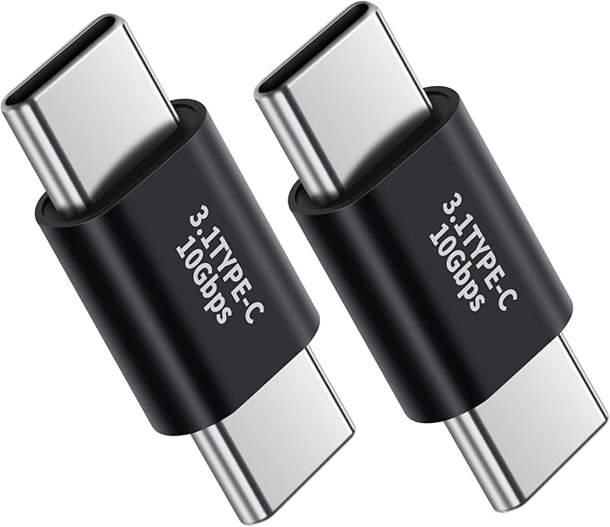 BOLS USB C Male-to-Male Adapter(2 pcs),USB C Full-Featured, Support 10GBbps Rate, Audio and Video, Fast Charging Adapter…