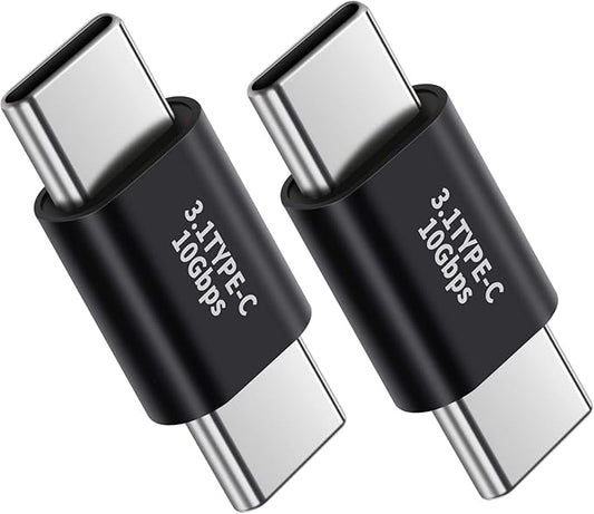 BOLS USB C Male-to-Male Adapter(2 pcs),USB C Full-Featured, Support 10GBbps Rate, Audio and Video, Fast Charging Adapter…