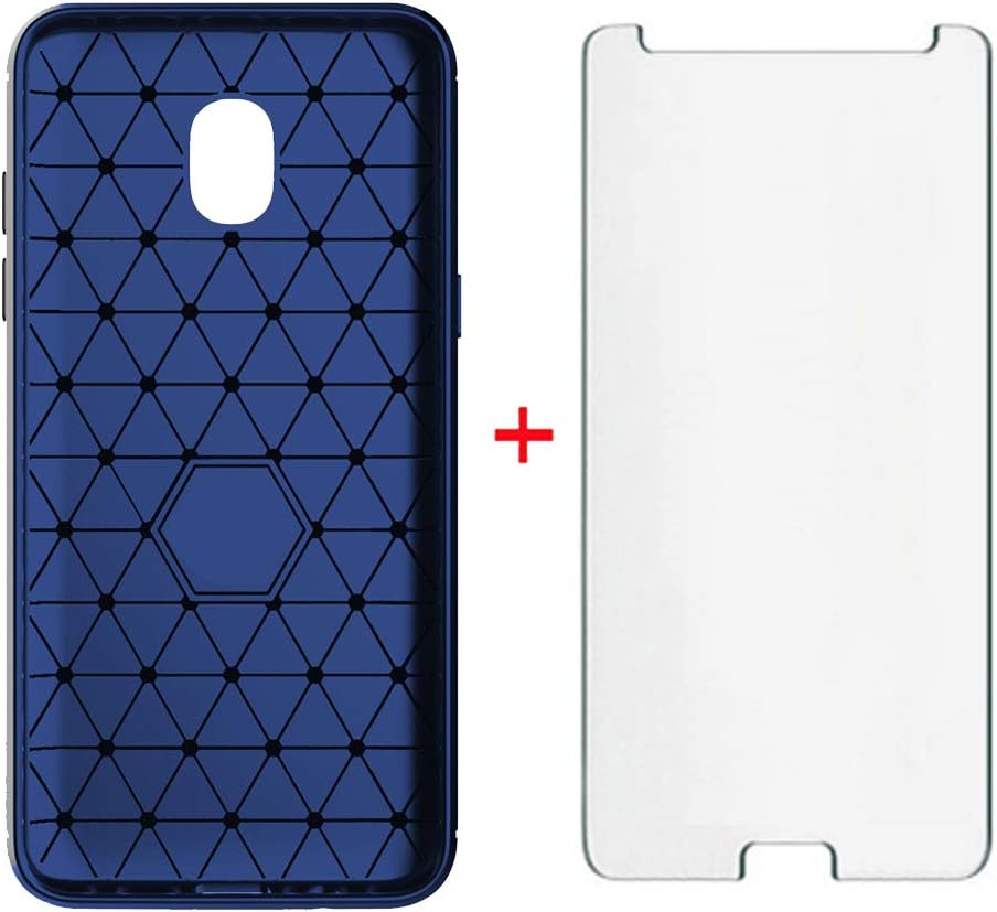 Samsung Galaxy J7 Star J7 Refine J7 2018 J7V V 2nd Gen J737V Phone Case with Tempered Glass Screen Protector