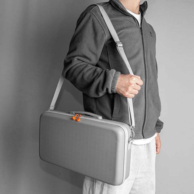Carrying Case Protective Hard Travel Case For X-GIMI For M-oGo 4 2025 Portable Projector Storage Bag With Custom EVA Interior With Compartments Waterproof Anti-shock Storage Container Grey