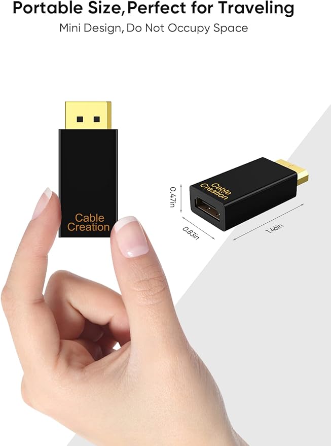 CableCreation DP to HDMI Adapter [3-Pack], 4K 3D Gold Plated Displayport to HDMI Converter Male to Female Black