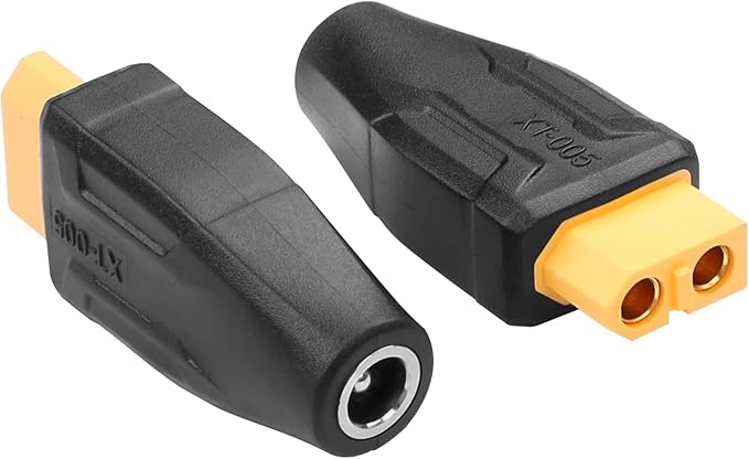 YAODHAOD XT60 to DC 5521 Adapter 2pcs, XT60 Female to DC 5.5mm x 2.1mm Female Model Airplane Power Connector Extender Adapter for Drone, Model, Energy Storage Power