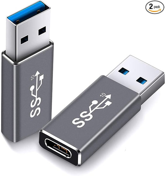 ELECTOP Updated USB 3.1 GEN 2 Male to Type C Female Adapter (2 Pack), Support Double Sides 10Gbps Charging & Data Transfer, USB A to USB C 3.1 Converter for PC, Laptop, Charger, Power Bank, Quest Link