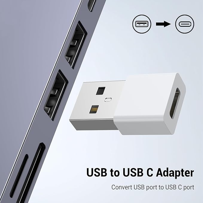 10Pack USB to USBC Adapter,usbc to USB Adapter for iPhone 17/16/15 Charger,iPhone 17/16/15 Pro Max Plus,iPad 9/10 Air 5 Mini 6,Car,Samsung S25 S24 S23 Plus Ultra etc.